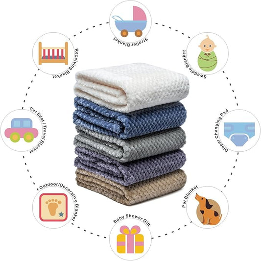 Fuzzy Blanket or Fluffy Blanket for Baby, Soft Warm Cozy Coral Fleece Toddler, Infant or Newborn Receiving Blanket for Crib, Stroller, Travel, Decorative(28Wx40L, Grape Purple)