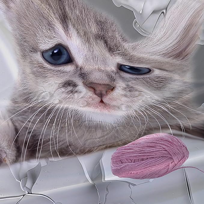AILONEN 3D Kawaii Cat Shower Curtain, Beautiful Fuzzy Ball Kitten Shower Curtain for Kids Girls Boys Bathroom Decor,Cute Pet Animal Cat Lover Waterproof Shower Curtains Sets with Hooks,72" W*84" H
