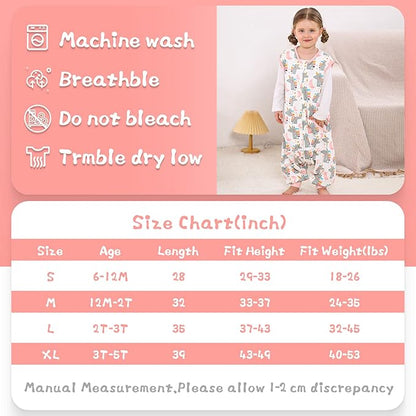 WONDAY Baby Toddler Sleep Sack, Sleep Sack 3t-5t, Sleep Sack Baby Wearable Blanket, Baby Sleep Sacks with Feet, Sleeveless Soft Sleep Sacks for Baby Boys or Girls