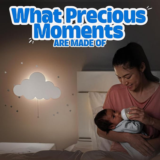 Cloud Light - Floating Cloud Wall Lamps for Nursery & Kids' Bedrooms | Battery-operated Hanging Night Lights