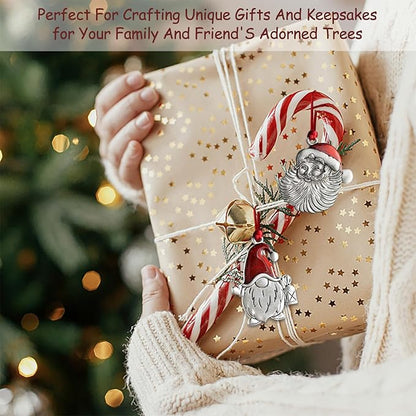 Christmas Ornaments, 2025 Solid Pewter Christmas Tree Ornament Handcrafted Metal DIY Hanging Craft Collectibles for Xmas Trees Home Party Party Gifts (Santa Gnome)