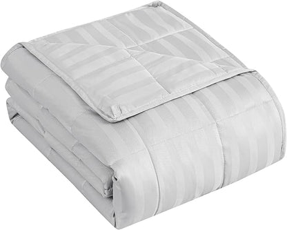 Weighted Blanket Kids, 3lbs Heavy Weighted Blanket 36"x48" Breathable Cooling Blanket, Summer Blankets Ultra Soft Comfort Blanket with Glass Beads for All-Season (Light Grey)