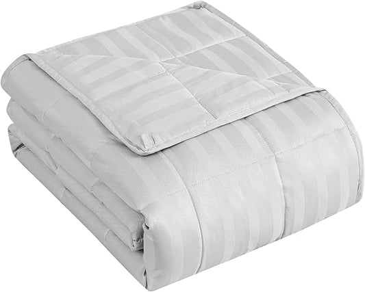 Weighted Blanket Kids, 3lbs Heavy Weighted Blanket 36"x48" Breathable Cooling Blanket, Summer Blankets Ultra Soft Comfort Blanket with Glass Beads for All-Season (Light Grey)