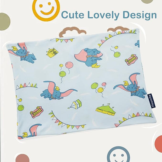 Moonrite 13×18 Toddler Pillow with Pillowcase,100% Cotton Toddler Pillows for Sleeping,Soft Breathable Washable Small Toddler&Kid Pillow for Bed,Mini pillow,Better Naps at Preschool