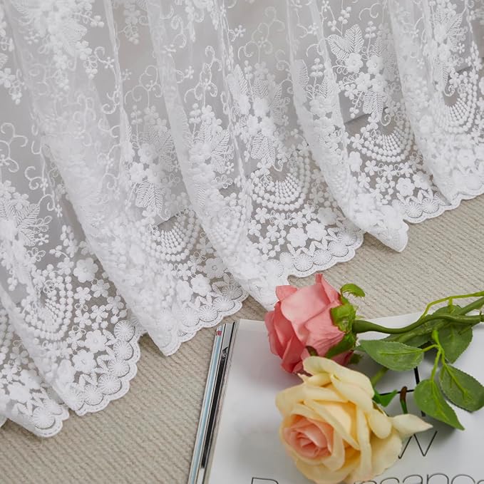 Brandream Boho Bohemian Girl Baby Nursery Lace Crib Bed Skirt Dust Ruffle - Solid Color Romantic Cream Off White Farmhouse Chic 100% Cotton Ruffle Skirt Excellent Quality