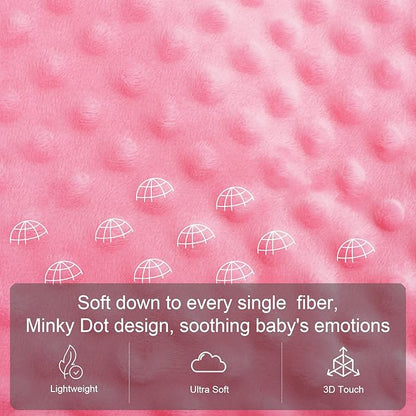 Baby Blanket for Boys Girls (Cloud Printed, 30"x40") with Double Layer Dotted Backing Soft Plush Minky Blanket for Toddlers Newborn