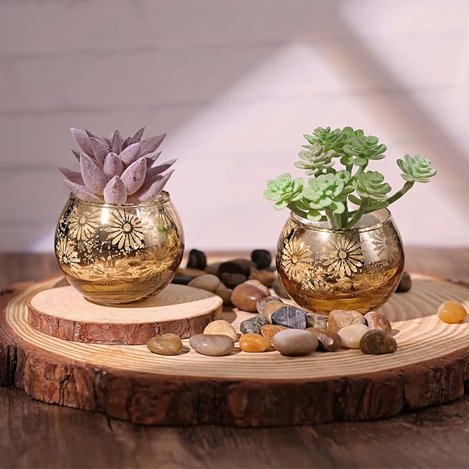 Gold Mercury Glass Votive Candle Holders Set of 12, Round Tealight Candle Holders Bulk for Table Centerpieces, Weddings, Shower Gifts, Party Decorations