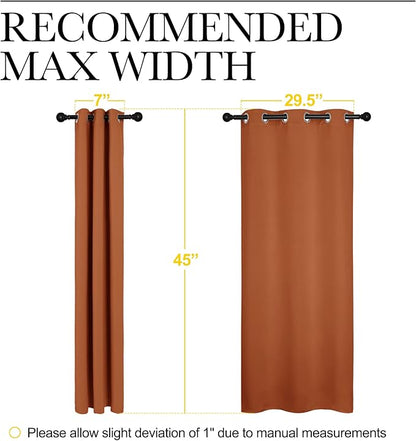 NICETOWN Halloween Window Curtains Blackout Drapes, Thermal Insulated Christmas Decorative Blackout Curtains/Draperies for Laundry Room (One Pair, 34 by 45-inch, Burnt Orange)