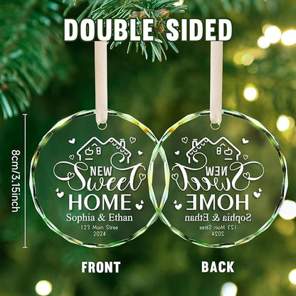 New Home Ornament 2025 House Warming Gifts, Personalized Christmas Ornaments, Custom First Christmas in My New Home, Customized Christmas Crystal Ornament