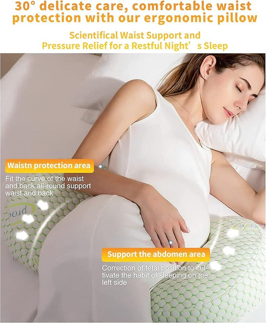 Pregnancy Pillows for Sleeping, Maternity Pillow for Pregnant Women with Pillow Cover, Adjustable Body Pillow for Pregnant Women, Wedge Pillows Support for Back, Legs, Belly, Hips(Green)