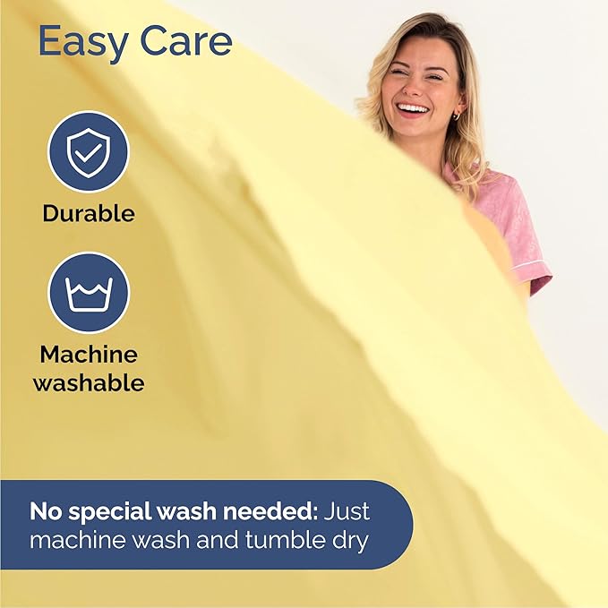 CGK Linens Queen 6 Piece Sheet Set - Cooling Sheets for Hot Sleepers - Hotel Luxury Bedding Set w/ 8-16 Inch Deep Pockets - 1 Flat & 1 Fitted & 4 Pillowcases - Soft, Easy Care & Wrinkle Free - Yellow