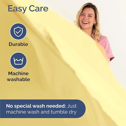 CGK Linens Queen 6 Piece Sheet Set - Cooling Sheets for Hot Sleepers - Hotel Luxury Bedding Set w/ 8-16 Inch Deep Pockets - 1 Flat & 1 Fitted & 4 Pillowcases - Soft, Easy Care & Wrinkle Free - Yellow