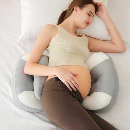 Pregnancy Pillow for Pregnant Women, Soft Pregnancy Body Pillow, Maternity Pillow Used to Support and Relieve Pain or discomfort in The Waist, Abdomen and Buttocks, Adjustable (Light Grey)