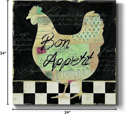 Abstract Wall Art Animals Poster for Bedroom and Living Room,French Hen Wall Art, Ready to Hang, 24'' x 24''