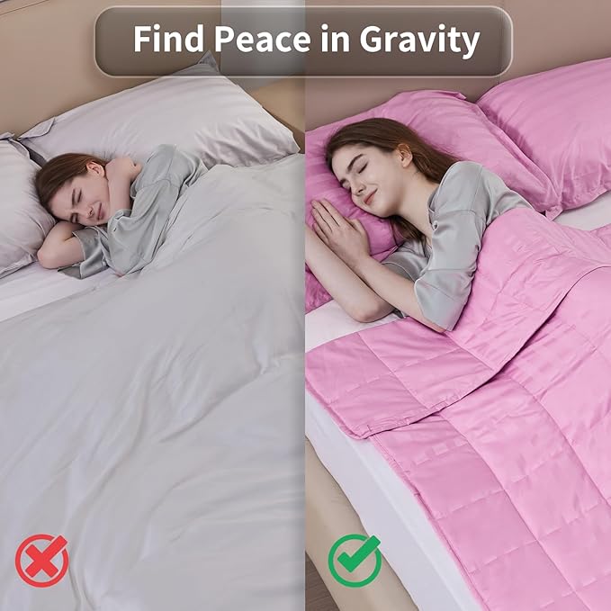 Weighted Blanket for Adult,30lbs Heavy Weighted Blanket 88"x104" Breathable Cooling Summer Blankets, Ultra Soft Cotton Comfort Throw Blanket with Glass Beads for All-Season (Pink)