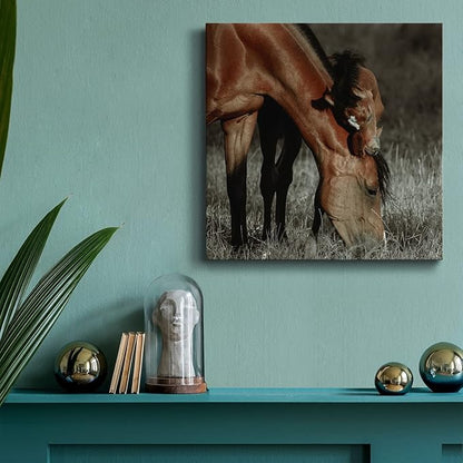 Canvas Wall Art Animals Theme for Home Décor, Unbroken Bond Wall Art, Ready to Hang, 16'' x 16''