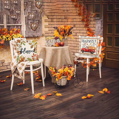 Fall Decorations for Home, Fall Pillow Covers 18x18 Set of 4, Thanksgiving Decorations Autumn Cushion Case for Couch(Fall07)