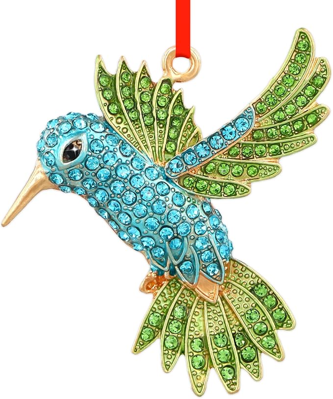 PETCEE Bird Christmas Tree Ornaments - Blue and Green Hummingbird Christmas Ornament Hummingbird Christmas Keepske Gifts for Women Friend Mother Wife Co Worker Daughter