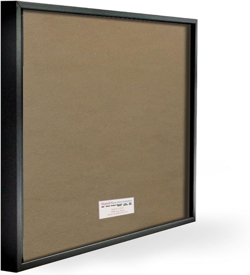 Stupell Industries Fleur de Lis Powder Room Blue, Brown and Beige Bathroom Black Framed Wall Art, 16x20, Multi-Color,wrp-930_fr_16x20