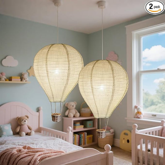 2PCS Hot air balloon lampshade Hanging decor 14inch pendant light shade Gifts for kids Nursery kids living room chandelier new born baby room decor party decoration