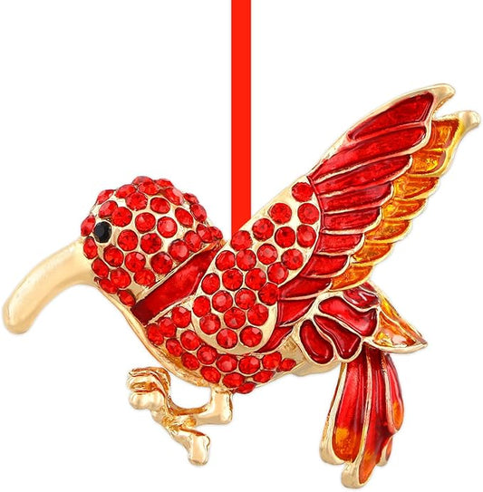 PETCEE Metal Bird Christmas Ornaments - Red Hummingbird Christmas Ornaments Christmas Tree Decoration Hummingbird Keepsake Gifts for Women Friend Mother Wife Co Worker Daughter