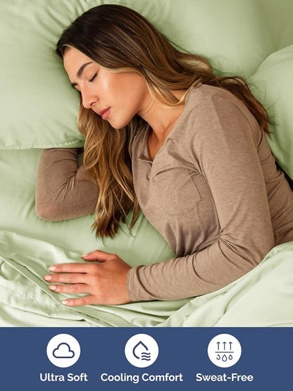 Extra Deep King Sheet Set - 6 Piece Breathable & Cooling Sheets - Hotel Luxury Bed Sheets Set - Easy & Secure Fit - Soft, Wrinkle Free & Comfy Sheets Set - Light Sage Sheet Set with Extra Deep Pockets