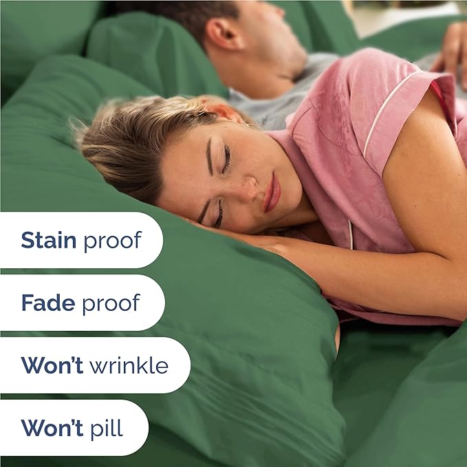 CGK Linens Full 6 Piece Sheet Set - Cooling Sheets for Hot Sleepers - Hotel Luxury Bedding Set with 8-16 Inch Deep Pockets - 1 Flat & 1 Fitted & 4 Pillowcases - Soft, Comfy and Wrinkle Free - Emerald