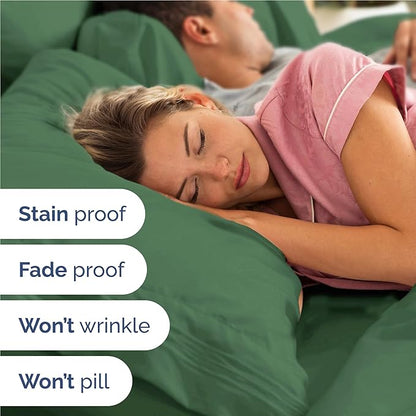 CGK Linens Full 6 Piece Sheet Set - Cooling Sheets for Hot Sleepers - Hotel Luxury Bedding Set with 8-16 Inch Deep Pockets - 1 Flat & 1 Fitted & 4 Pillowcases - Soft, Comfy and Wrinkle Free - Emerald