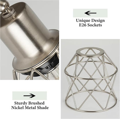 WILON Semi Flush Mount Ceiling Light 3-Light Brushed Nickel Close to Ceiling Light Fixtures, Kitchen Light Fixtures Ceiling Mount E26 Base Multi-Directional Ceiling Lamp Modern Hallway Light Fixtures