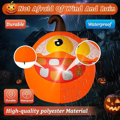 Halloween Inflatables Pumpkin Decorations Outdoor - 4 FT One-Eyed Pumpkin Halloween Blow up Yard Decorations Cute Inflatables with LED Build-in for Garden Lawn Indoor Party Decor