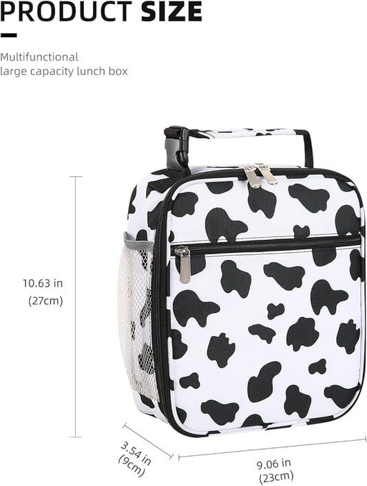 Lunch box Lunch bag for men women Insulated Lunchbox Lunch bags for Work Picnic Travel (Cow)