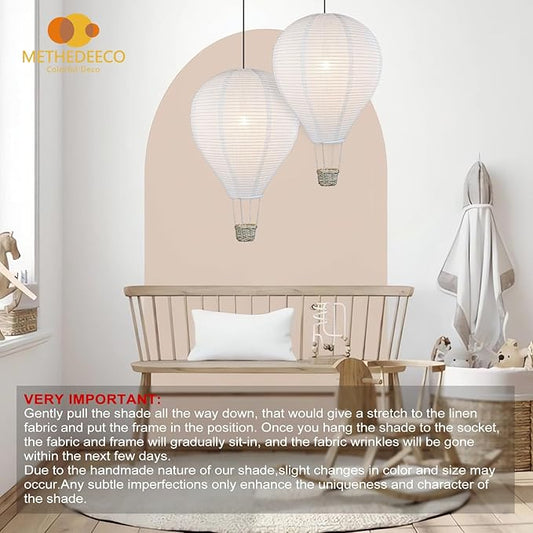 2PCS Hot air balloon lampshade Hanging decor 14inch pendant light shade Gifts for kids Nursery kids living room chandelier new born baby room decor party decoration