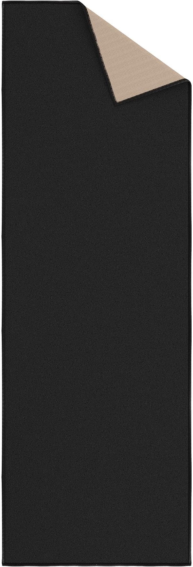 Machine Washable Modern Solid Design Non-Slip Rubberback 2x5 Traditional Runner Rug for Hallway, Kitchen, Bedroom, Entryway, 20" x 59", Black