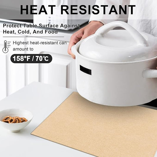 Cloth Placemats Set of 6, Cotton Linen Blend Machine Washable Durable Linen Table Mats, Heat Resistant Placemats Wrinkle Free Place Mats for Dining Table, Easy to Clean (Beige, 6)