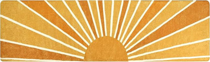 Lahome Boho Runners Rug for Hallway - 2x8 Non-Slip Washable Kitchen Runner Rug Low-Pile Soft Throw Entryway Rug Runner Rainbow Sun Print Abstract Carpet Runner for Laundry Room Bathroom Living Room