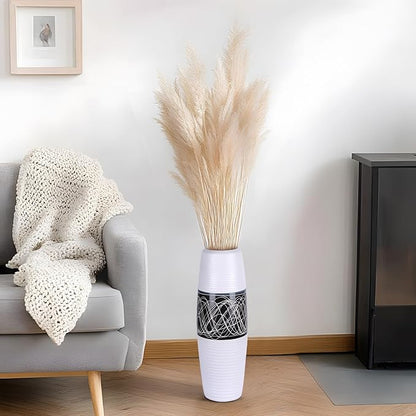 XMGZQ 20" Tall Ceramic Rustic Farmhouse Vase,Large Vintage Flower Vase for Home Decor,Tall Floor Boho vase for Living Room,Table,Mantel,Shelf and Centerpieces Decor and Housewarming (I)