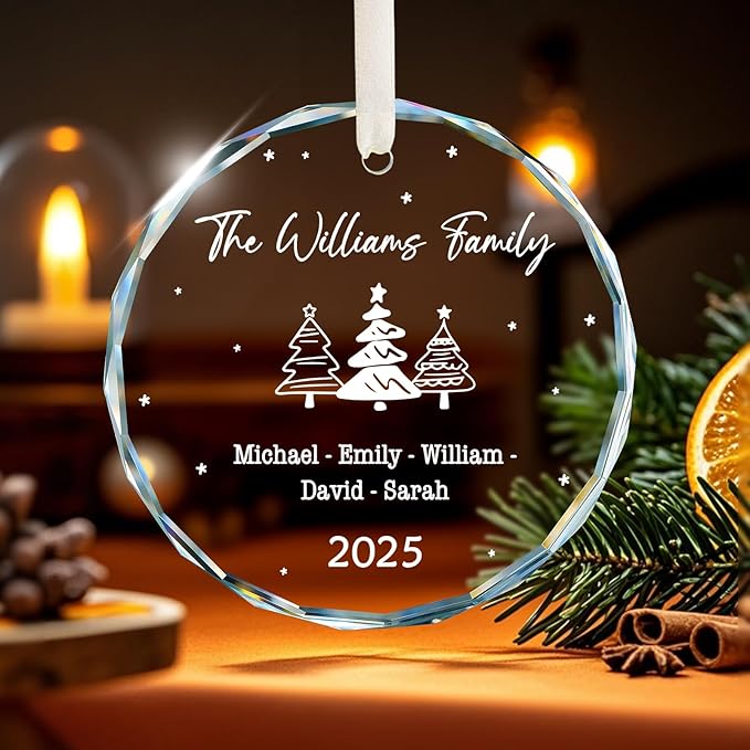 Family Christmas Ornaments 2025 Personalized, Family Ornaments with Custom Name, Tree Decorations, Customized