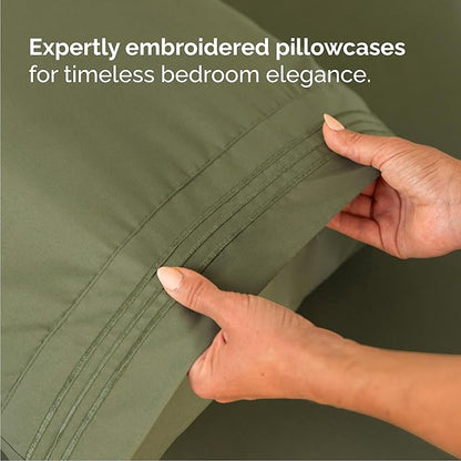 Queen Size 4 Piece Sheet Set - Comfy Breathable & Cooling Bed Sheets Set - Hotel Luxury Bedding for Women, Men, Kids, Teens, Boys & Girls - Deep Pockets, Soft and Wrinkle Free - Oeko-Tex - Sage Green