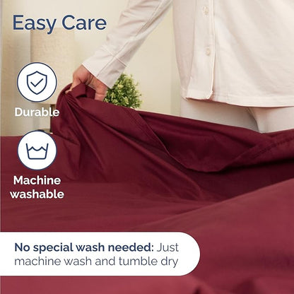 Twin Size 3 Piece Sheet Set - Comfy Breathable & Cooling Bed Sheets Set - Hotel Luxury Bedding for Women, Men, Kids, Teens, Boys & Girls - Deep Pockets, Ultra-Soft, Wrinkle Free - Oeko-Tex - Burgundy