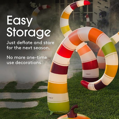 FUNBOY Giant Inflatable Light-Up Yard Snake Scary Halloween Décor, Indoor/Outdoor, (3 Pack)
