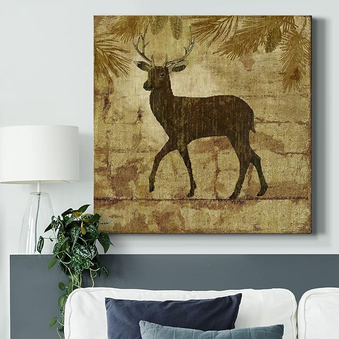 Colorful Animals Painting Wall Art on Canvas Modern Abstract Artwork, Country Deer Wall Art, Ready to Hang, 40'' x 40''