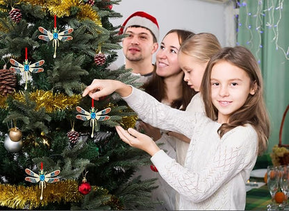 WhatSign Metal Dragonfly Ornaments - Hanging Christmas Ornament Decoration for Christmas Tree Party for Women Girls