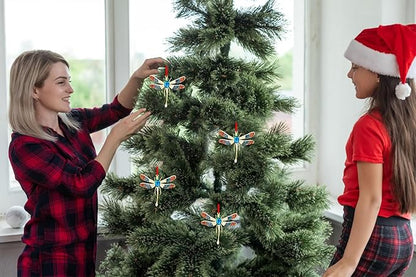 WhatSign Metal Dragonfly Ornaments - Hanging Christmas Ornament Decoration for Christmas Tree Party for Women Girls