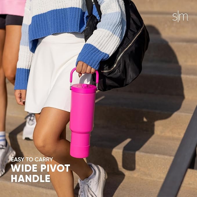 Simple Modern Trek Pivot | 40oz Flip Straw Tumbler with Handle | Water Bottle & Boot | Interchangeable Straw & Chug Lids | Insulated Stainless Steel Jug | Gym Sports Outdoors | Green Apple