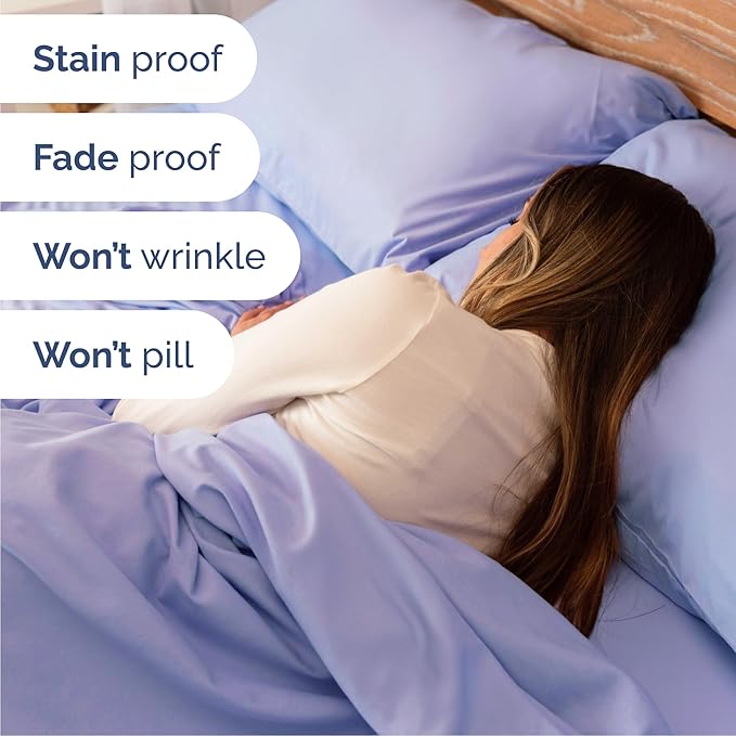 CGK Linens Full 6 Piece Sheet Set - Cooling Sheets for Hot Sleepers - Hotel Luxury Bedding Set with 8-16 Inch Deep Pockets - 1 Flat & 1 Fitted & 4 Pillowcases - Soft, Comfy and Wrinkle Free - Lavender