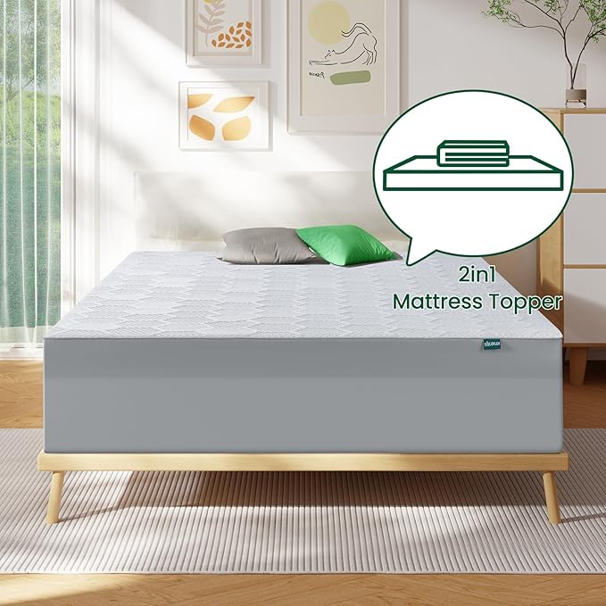 Firm Mattress Topper Twin Size, 3 Inch High Density Support Foam with Washable Deep Protector, Bed Topper with Ventilated Design, Enhanced Support for Back Pain&Pressure Relief,CertiPUR-US