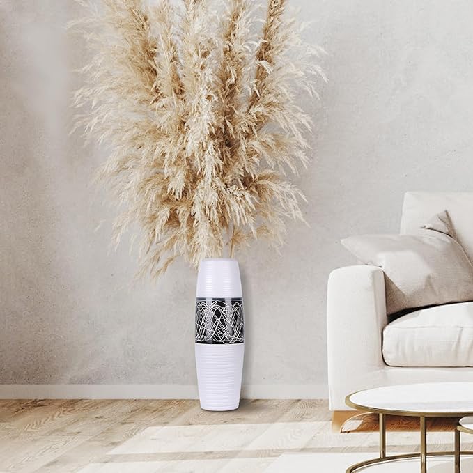 XMGZQ 20" Tall Ceramic Rustic Farmhouse Vase,Large Vintage Flower Vase for Home Decor,Tall Floor Boho vase for Living Room,Table,Mantel,Shelf and Centerpieces Decor and Housewarming (I)