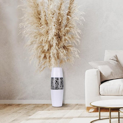 XMGZQ 20" Tall Ceramic Rustic Farmhouse Vase,Large Vintage Flower Vase for Home Decor,Tall Floor Boho vase for Living Room,Table,Mantel,Shelf and Centerpieces Decor and Housewarming (I)