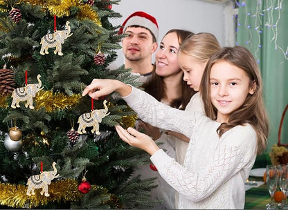 WhatSign Elephant Ornament for Christmas Tree - Metal Cute Elephant Party Decorations Hanging Ornament Keepsake Gifts for Kids Girls