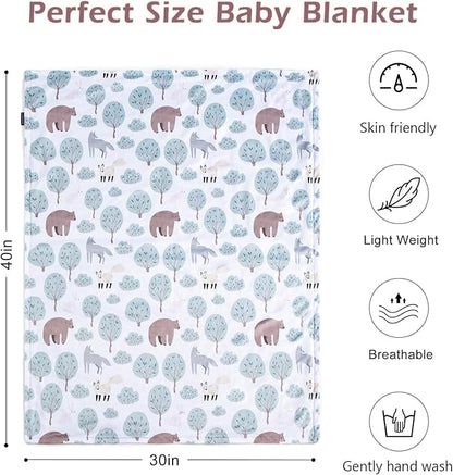 Baby Blanket for Boys Girls Super Soft Blanket,Fluffy Warm Lightweight Baby Receiving Blankets,Double Layer with Dotted Backing for Toddler Nursery (Bear, 30 * 40inch)